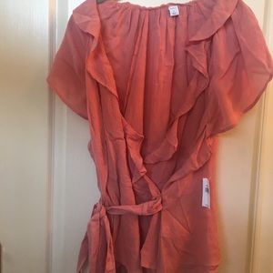 Elegant wrap style blouse